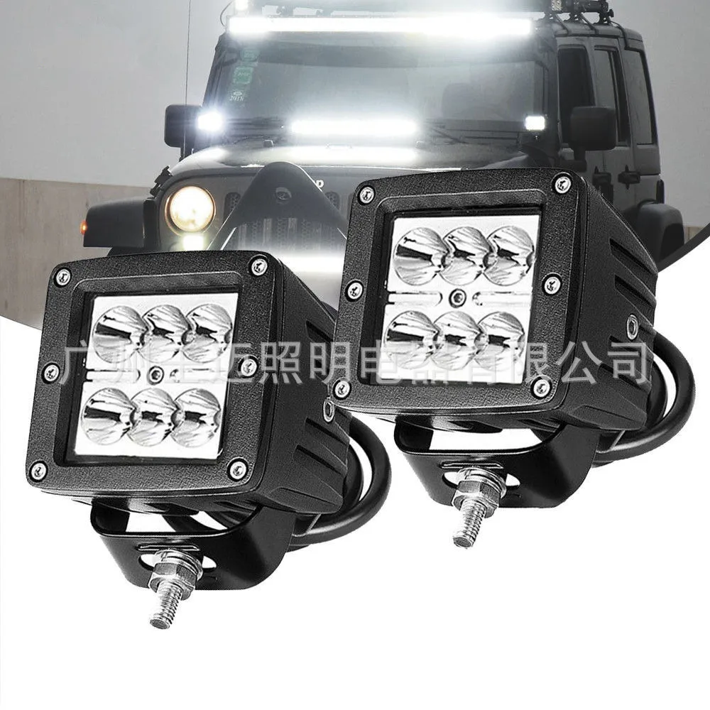 

Manufacturers Direct Selling 18W Work Light 6LED Highlight 18W Small Square Lamp Double Row Concentrating Flood Modified Vehicle
