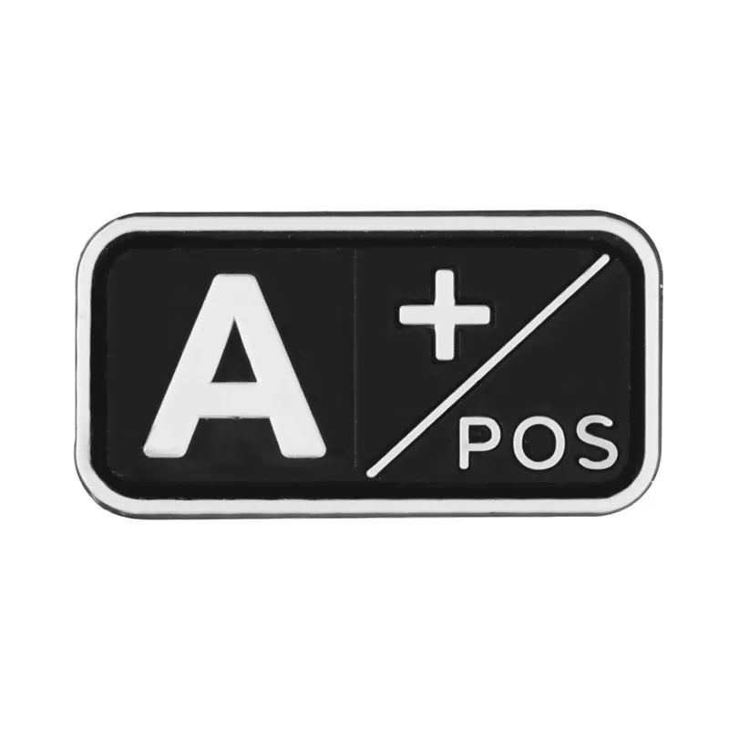 3D ПВХ A+ B+ AB+ O+ Положительный POS A-B-AB-O-отрицательный NEG Тип крови группа патч для одежды Военный резиновый нагрудный знак крючок и петля - Цвет: 2