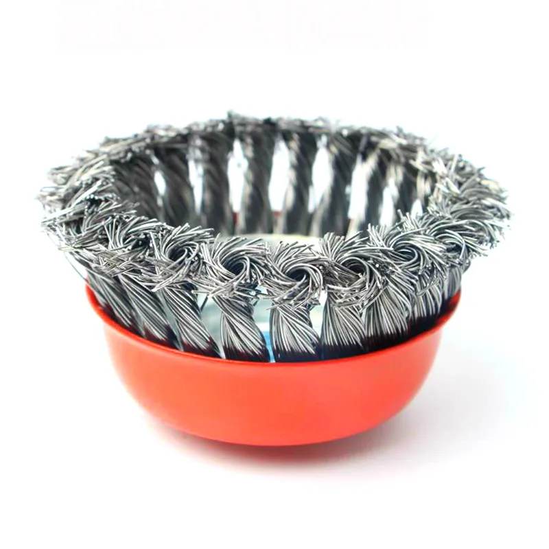 3 &quot4&quot Витой Стальная проволока колеса Quick ржавчины чистке плоская чашка Угол