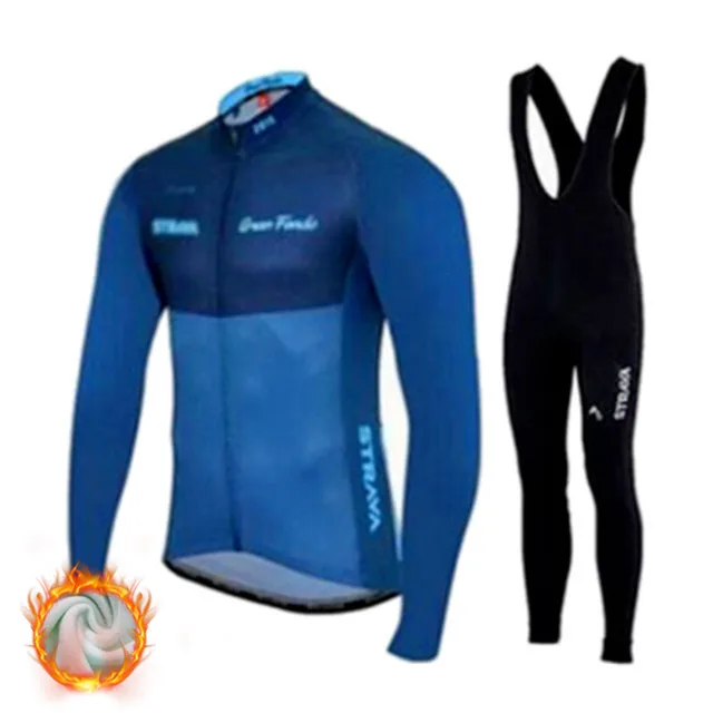 Зимние велосипедные комплекты Strava, Ropa Ciclismo Invierno, Джерси, костюмы, термальный флис, комплекты одежды для велоспорта, велосипед MTB, Триатлон, облегающий костюм