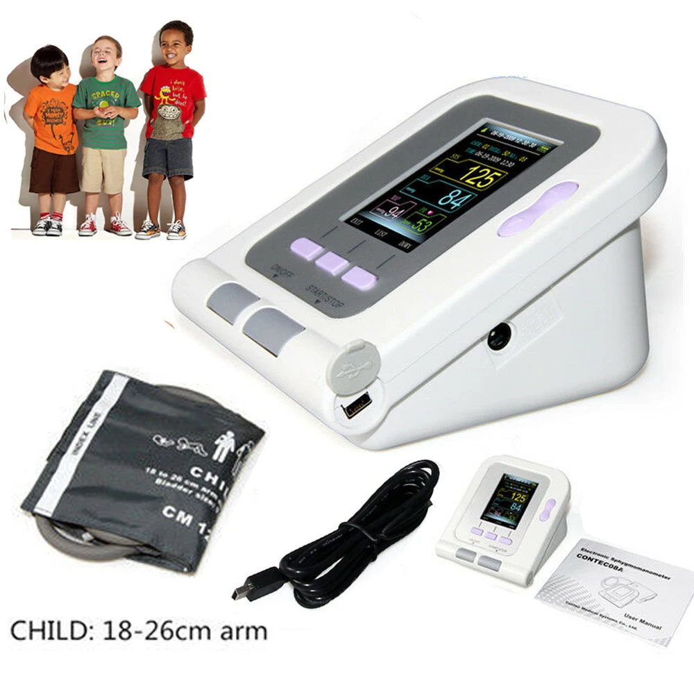 CONTEC Digital Blood Pressure Monitor CONTEC08A+Child cuff+Child Spo2  Probe+adapter