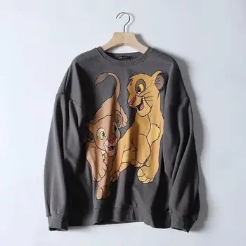 

Women Print sweatshirts Hoodies Long Sleeve O Neck Ladies Casual Loose Pullover