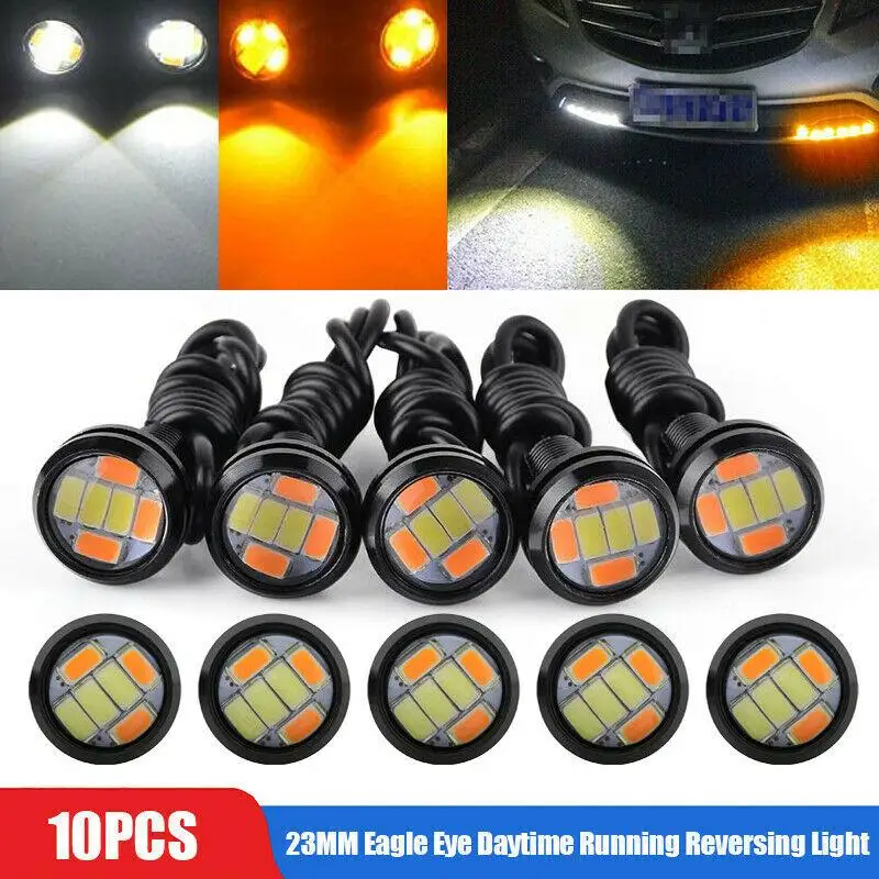 

10PCS Car LED Eagle Eye DRL Led Daytime Running Lights 23mm 12v Super Bright Lens High Power Backup Light Parking Signal Lamps