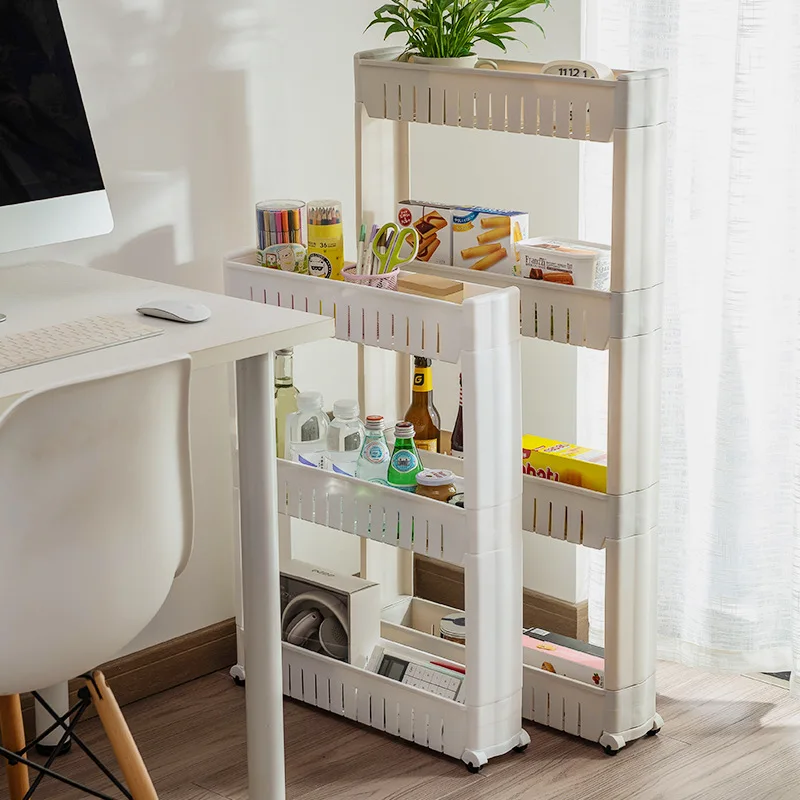 3 Tier Slim Storage Cart Kitchen Rack with Wheels For Fridge Gap Movable Bathroom Organizer Shelf Holder | Дом и сад