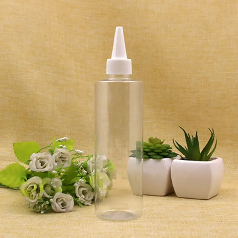 250ml 30pcs/lot Beautiful Liquid Needle Bottle Makeup Tools Empty Plastic Cosmetic Packaging Container Tip Dropper Bottle - Color: Clear And White