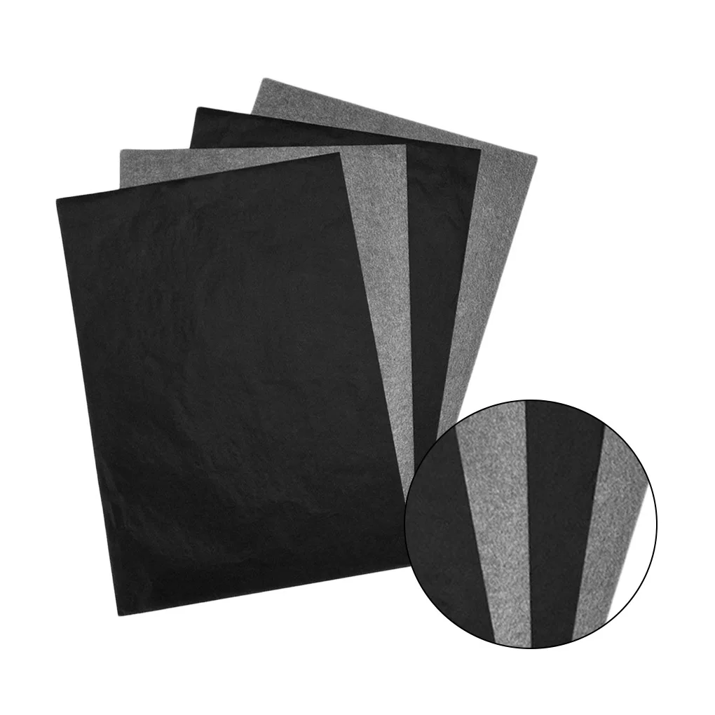 100pcs A4 Carbon Paper Black Legible Graphite Transfer Tracing Painting Reusable Art Surfaces Copy Paper