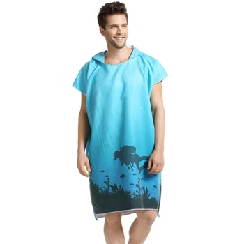 

Divers Printing Changing Robe Bath Towel Fashion Outdoor Adult Hooded Beach Towel Poncho Man Bathrobe Towels