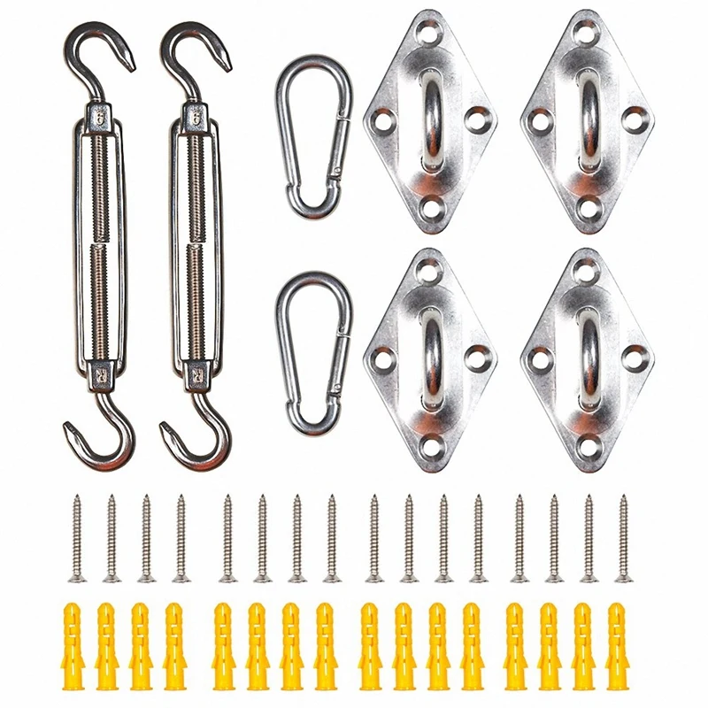Sun Shade Sail Hardware Kit 6 Inch Sail Hardware for Trigangle and Rectangle Sails Installation