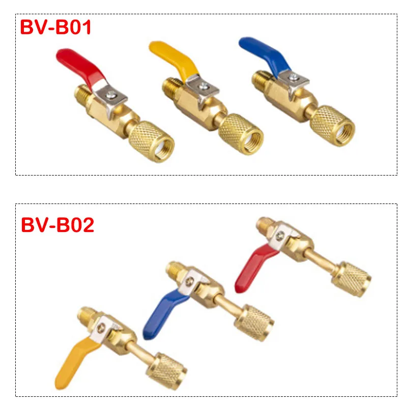 1 шт. R22 хладагент прямые шаровые клапаны AC зарядка 1/4 &quotПапа до 1/4&quot Женский SAE