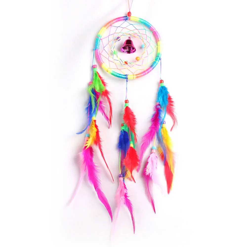 Large Dream Catcher With Feather Car Wall Hanging Decoration Decor Beads White 