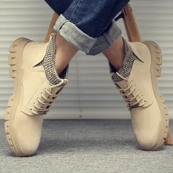 

Men's shoes 2019 autumn new high help Martin boots men's socks short boots trend wild tooling shoes trend