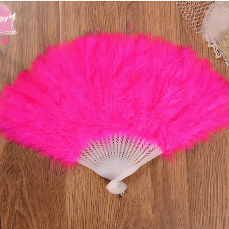 Hot Folding Hand Held Fan Chinese Style Dance Wedding Party White, Red, Rose Red 42cmx25cm