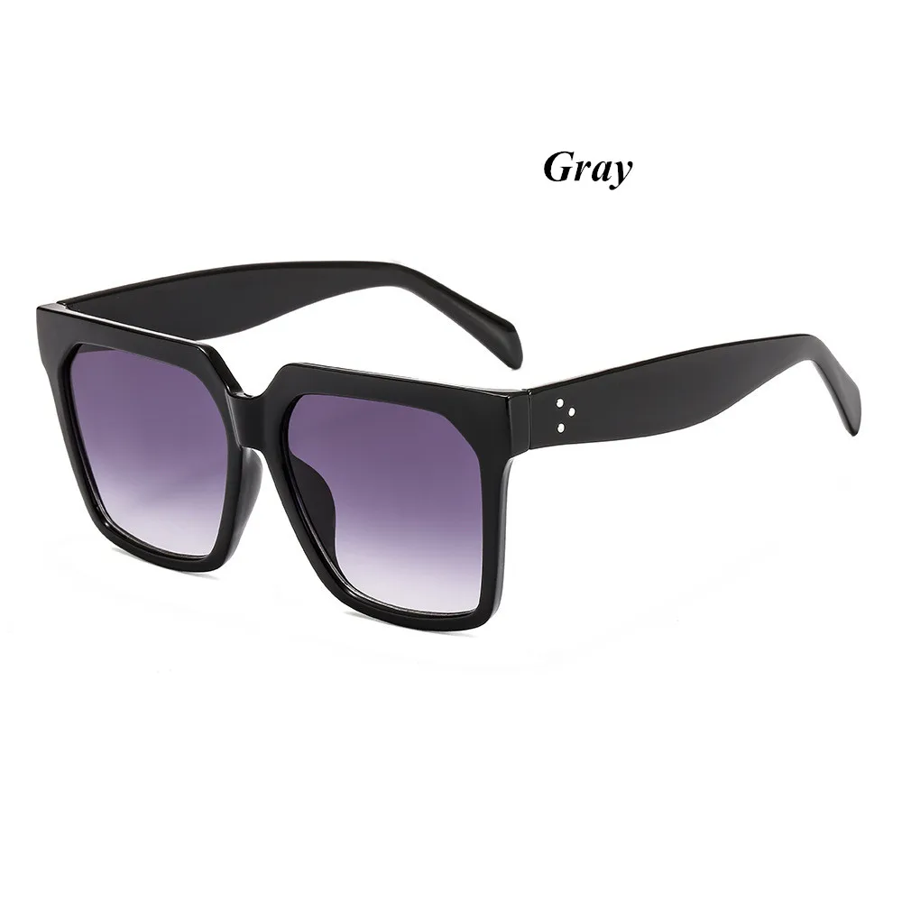 Eastway классические квадратные винтажные негабаритные Солнцезащитные очки женские пластиковые солнцезащитные очки оправа для глаз Oculos De Sol - Цвет линз: Gray