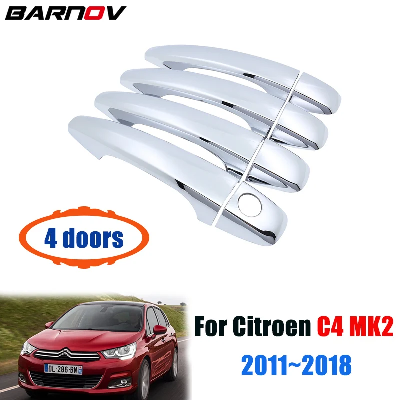 Для Citroen C4 MK2 C4L 2011~ хромированные дверные ручки крышки наклейки на автомобиль отделка Набор 2012 2013