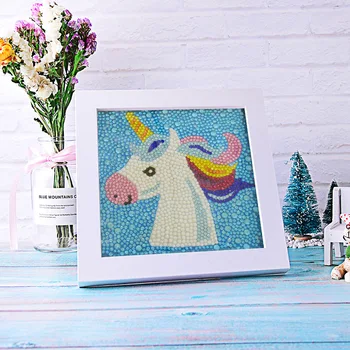 

DIY Child Puzzle Diamond Drawing Handmade Material Package Drilling Handmade Cartoon Animation Creative Exercise Framed Picture