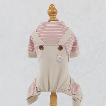 

New Dog Cat Jumpsuit Rompers Striped Pet Puppy Coat Jacket Spring/Summer Clothes Apparel 2 Colours 6 Sizes