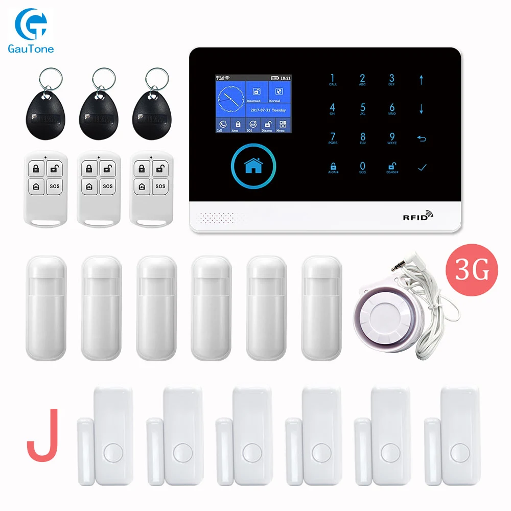GT-016-3G-PG103-J PG103 WiFi 3g GPRS домашняя охранная интеллектуальная система безопасности Беспроводная Сигнализация приложение дистанционное управление для iOS и Android - Цвет: GT-016-3G-PG103-J