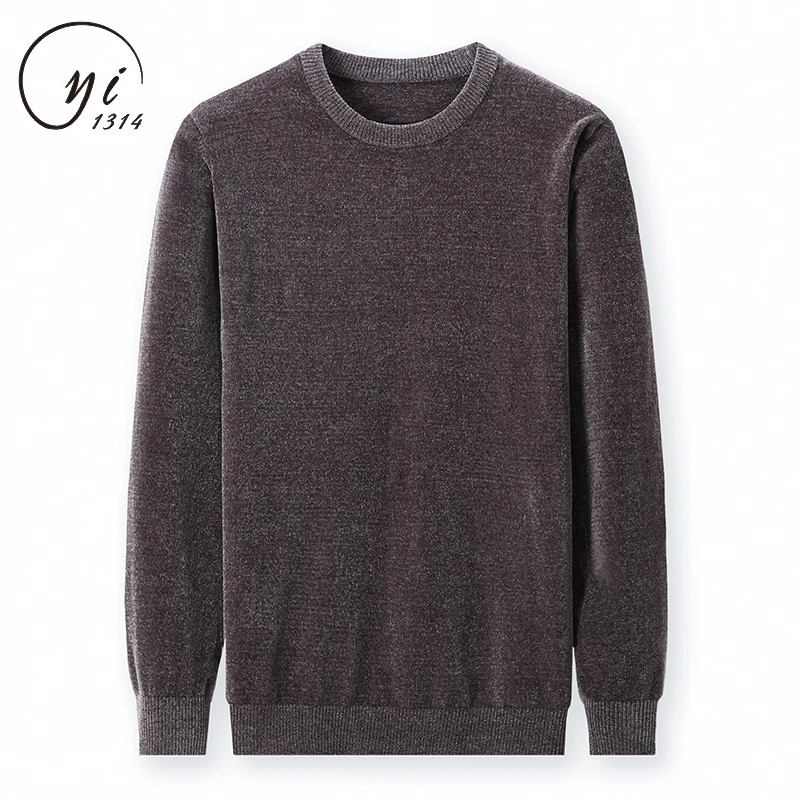 

Luxury Quality 6 Solid Color Sweater For Men Round Neck Pullover Men Warm Winter Knitwear Mean Black Red Navy Grey