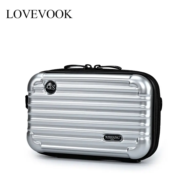 

LOVEVOOK women handbag fashion crossbody bags for ladies 2019 mini suitcase shape make up bag for travel multifunctional Flap