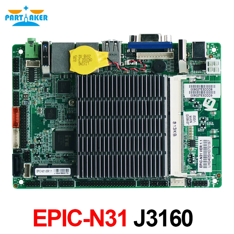 ^*Best Offers EPIC-N31 Newly design EPIC 3.5 sbc motherboard mini fanless quad core processor motherboard with J3160 Processor low power