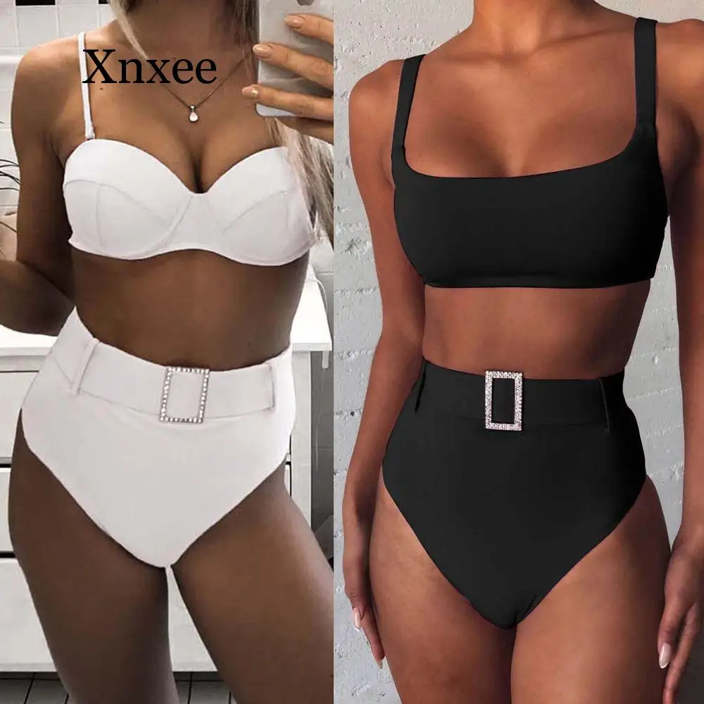 red purple Pink High Cut Push Up Swimsuit High Waist Bikini 2020 Women Swimwear Two-pieces Bikini set Bather Bathing Suit Swim