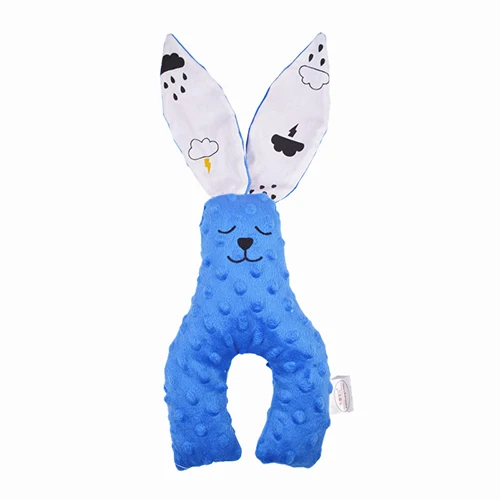 Soft Skin-friendly Baby Appease Pillow Rabbit Shape Plush Doll Home Decor Cushion Infant Baby Accompany Sleep Toys Gift - Цвет: Темно-синий