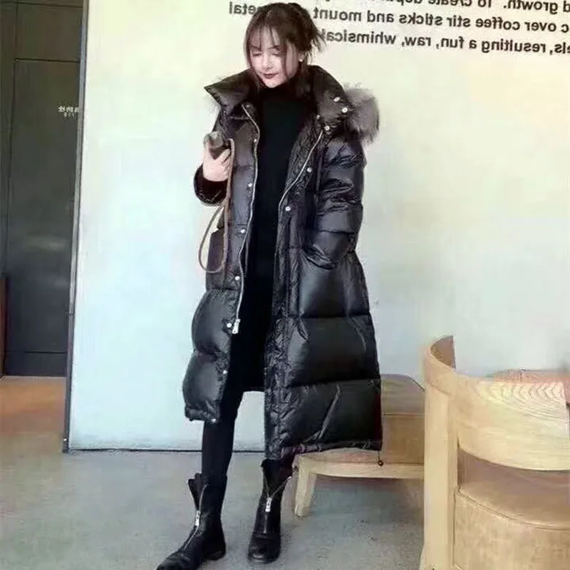 

2019 women winter hooded warm coat plus size candy color cotton padded jacket female long parka womens wadded