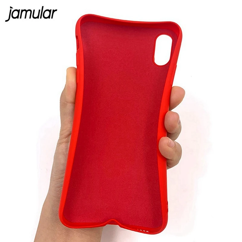 Простой жидкий силиконовый чехол Jamular для iPhone XS Max XR X 6 S 7 8 Plus 6Plus 7Plus мягкая задняя