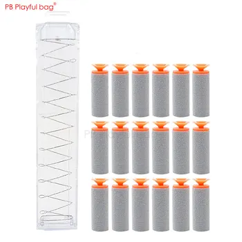 Playful bag Transparent UZI Magazine UZI soft bullet Foam bullet toy Outdoor CS sport Soft bullet blaster accessory for kid ID43