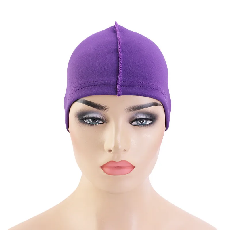 Unisex Solid Summer Satin Breathable Turban Hat Men Hip Hop Durags wave dome cap 3