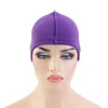 Unisex Solid Summer Satin Breathable Turban Hat Men Hip Hop Durags wave dome cap 3
