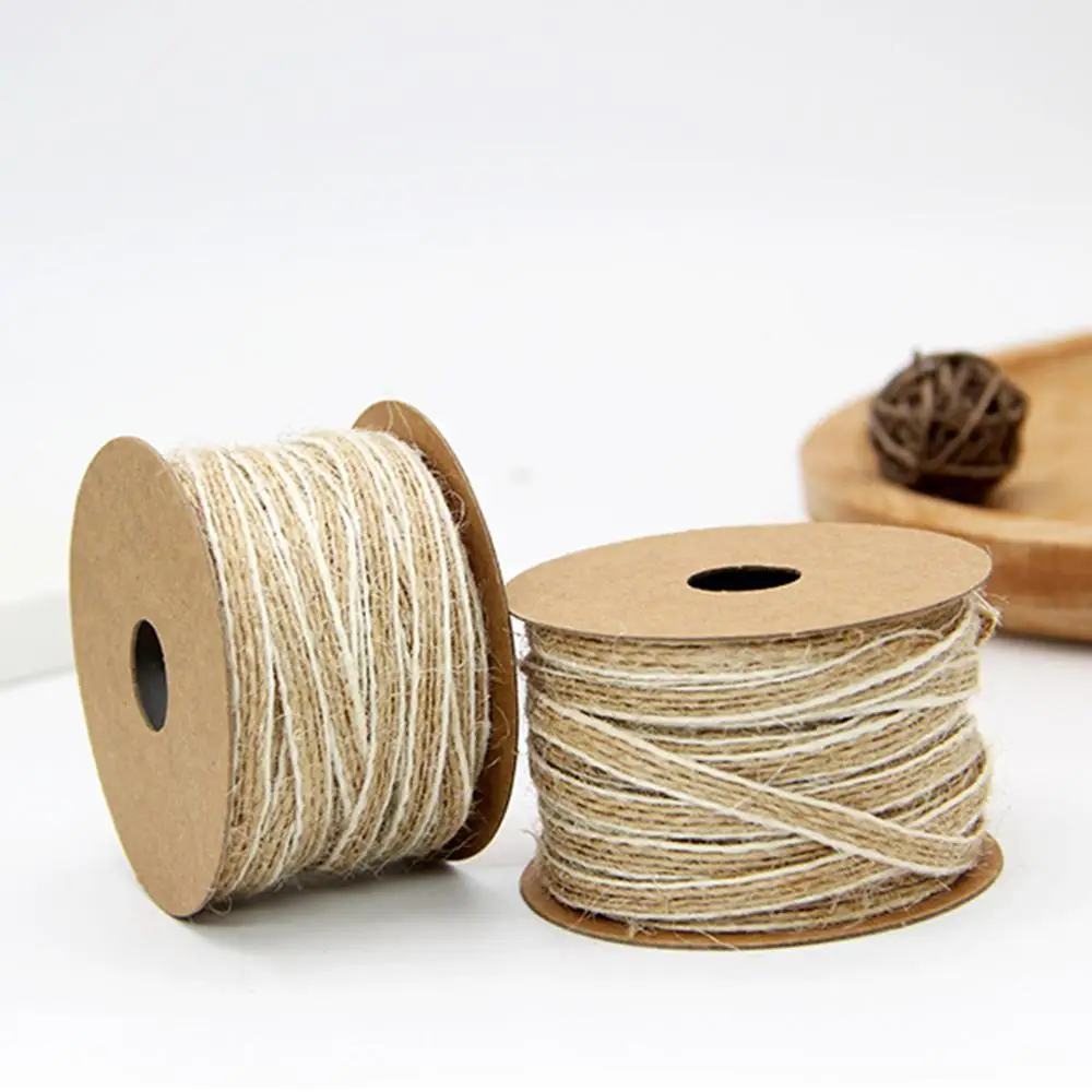 

0.5cm*10m Natural White & Brown Hemp Rope DIY Bottle Ribbon Twine Jute String Cords for Handicrafts Arts Wedding Christmas Decor
