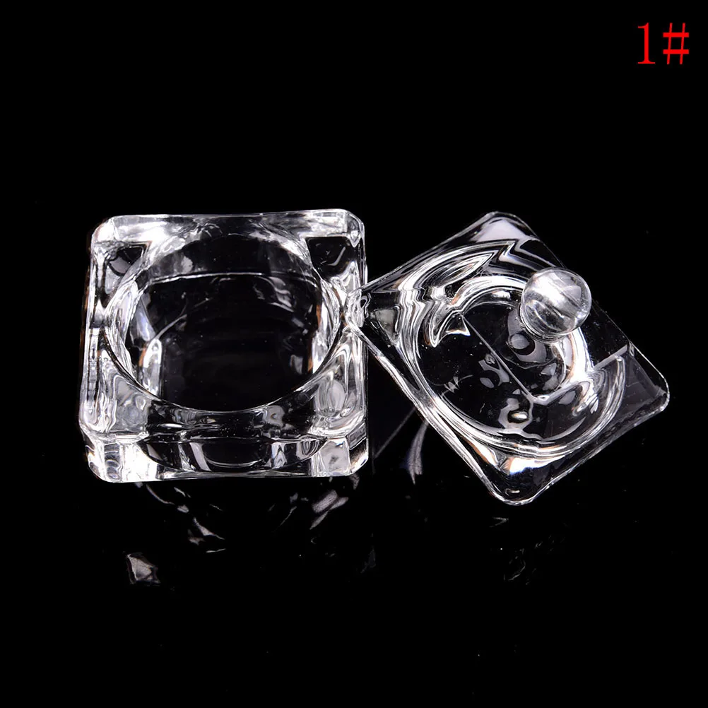 1PC Acrylic Powder Liquid Crystal Glass Dappen Dish Lid Bowl Cup Holder Manicure Equipment Nail Tool For Nail Art - Цвет: 1