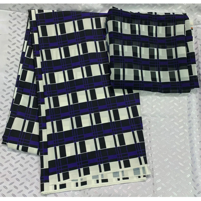 Настоящий Африканский шелк атласная ткань воск шифон печати Анкара снег спиннинг дышащий 4 ярдов+ 2 ярдов Африканский шифон воск