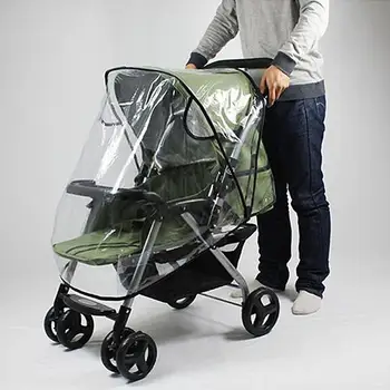 Stroller Rain Cover Universal Waterproof Wind Dust Shield Baby Stroller Pushchair Pram Rain Cover Transparent with Black hot babyrule baby stroller accessories universal waterproof rain cover wind dust shield for strollers pushchairs stroller buggy