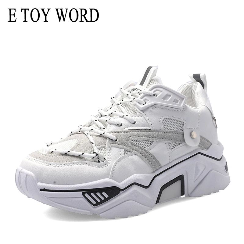 

E TOY WORD 2019 New Fashion Daddy shoes woman black chunky sneakers Breathable Mesh Shoes Platform Women baskets femme sneakers
