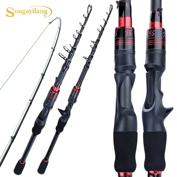

Sougayilang 1.8M 2.1M Spinning/Casting Fishing Rod Ultra Light Carbon Fiber Eva Handle Telescopic Travel Lure Fishing Rod