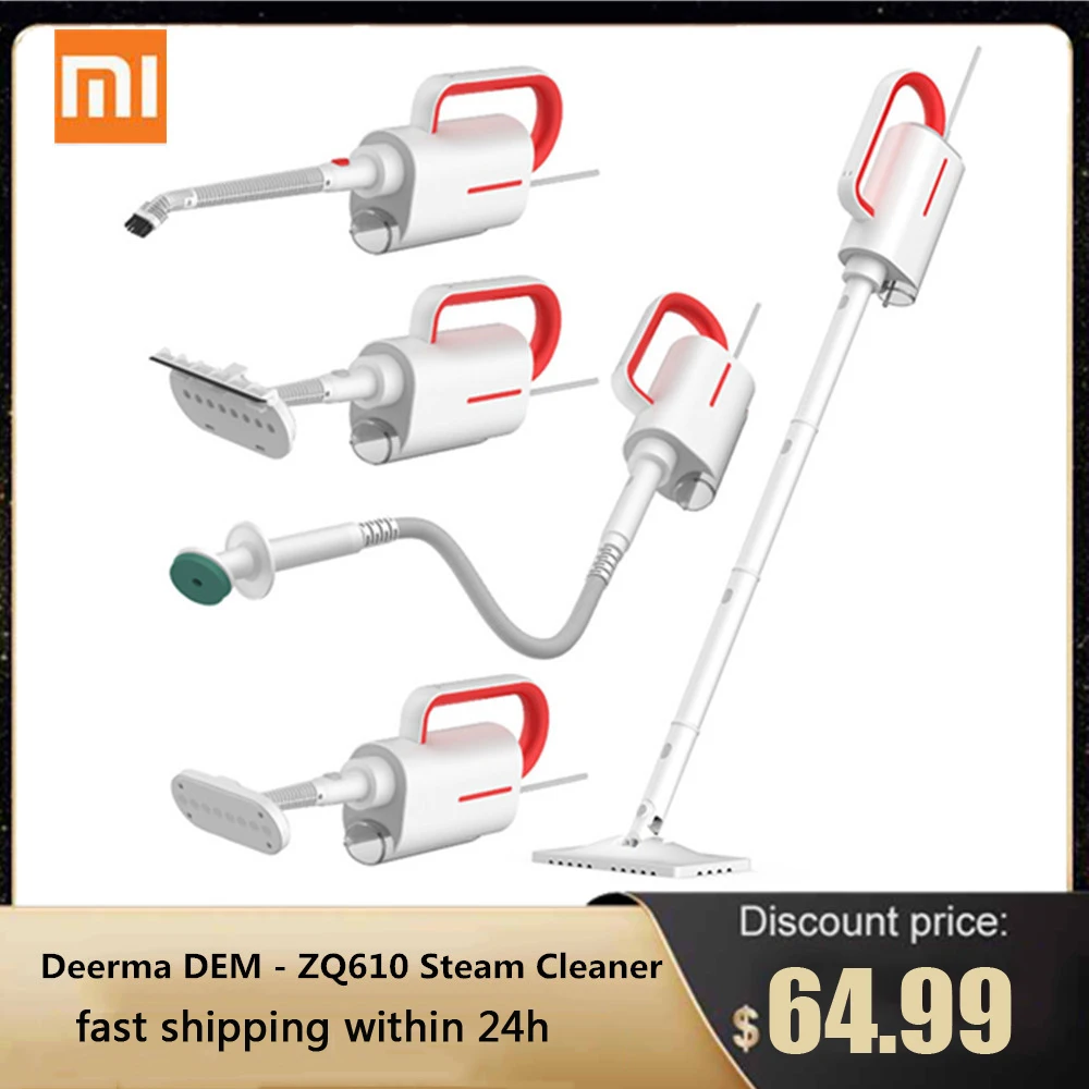 Najtaniej 2019 nowy Deerma ZQ610 odkurzacz parowy elektryczny ręczny mop parowy urządzenie do mycia podłogi 5 załączników do czyszczenia maszyna próżniowa