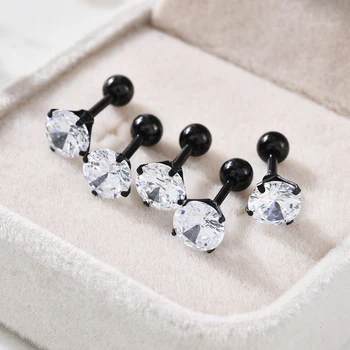 

1PC Earing Prong Tragus Cartilage Piercing Stud Earring Ear Ring Stainless Steel Stud Korean Earrings