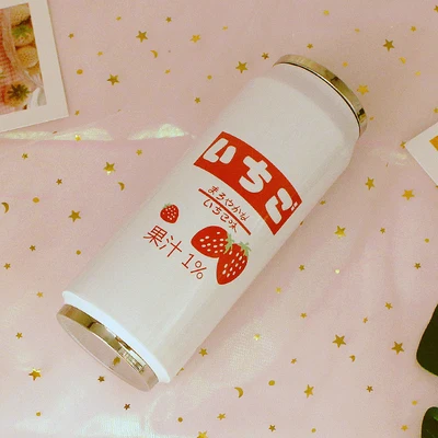 A(500ml) Творческий нержавеющая сталь Япония сок карамельный цвет напиток банки ТЕРМОС Портативный унисекс студентов личности мода соломы чашки - Цвет: A(500ml)