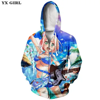 

PLstar Cosmos 2018 New Vocaloid Hatsune Miku Hoodies Sweatshirt 3D Print Unisex Zip Hoodies Men/Women Brand Cartoon Hoodie-15