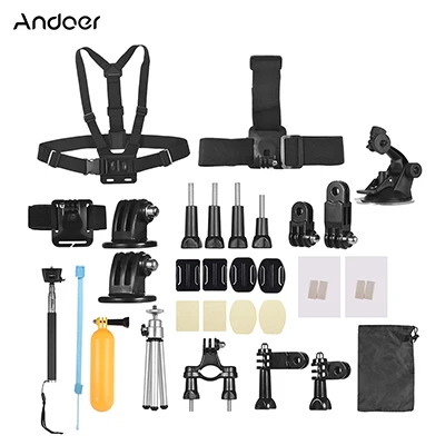 Andoer для Gopro набор аксессуаров для Eken H9R для Gopro Hero 7 6 5 4S крепление селфи палка Штатив для Xiaomi Yi 4K аксессуары - Цвет: 46-In-1
