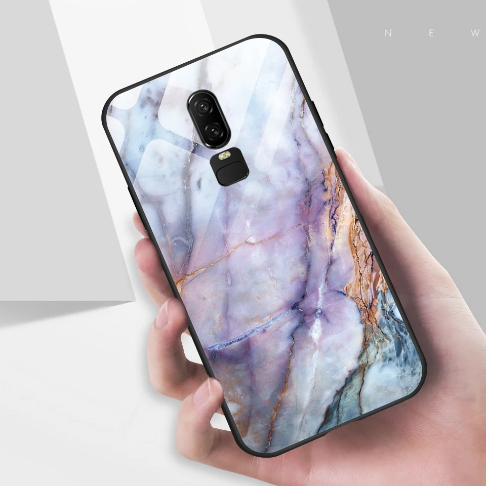 Для OnePlus 6 6T 7 7Pro модный ТПУ чехол для мобильного телефона 1+ 6 6t 7 роскошный ударопрочный закаленное стекло задняя защита жесткий чехол