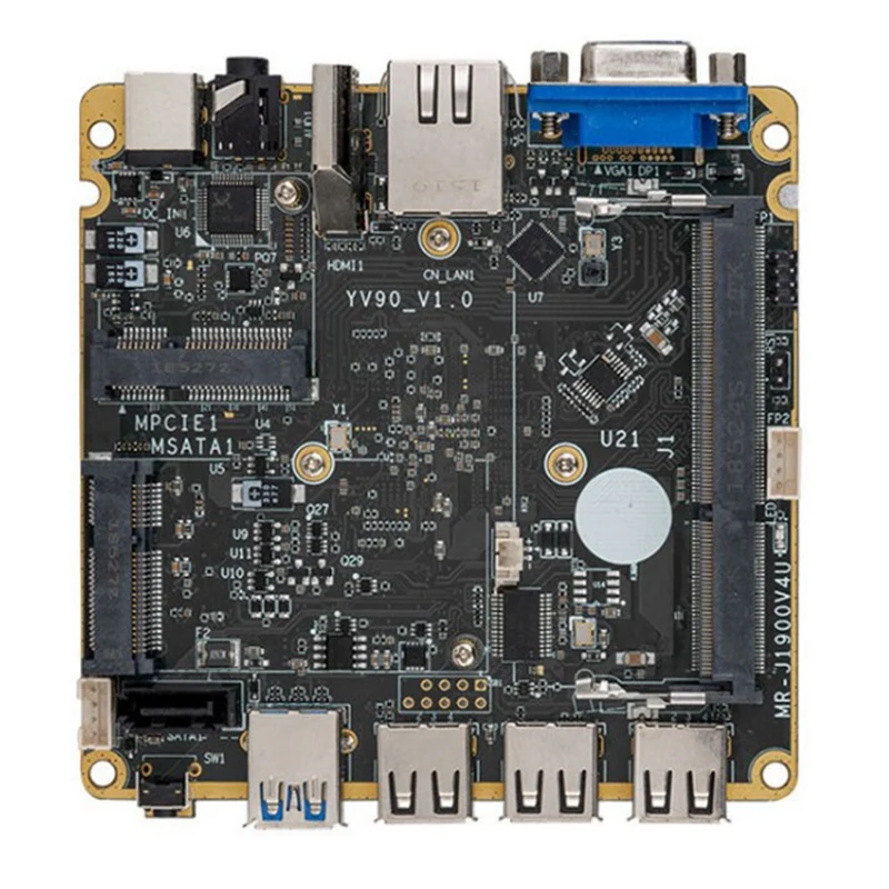 Мини ITX материнская плата J1900V4U 2 0 GHz DDR3 8GB/1600MHz тонкая мини NUC с охлаждающим