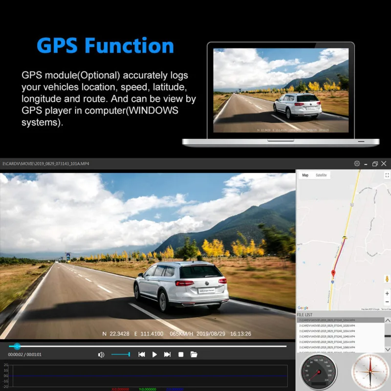 Carsanbo 2 дюйма видеорегистратор WIFI GPS скрытый Автомобильный 1080P Full HD Novatek 96663 чип Sony