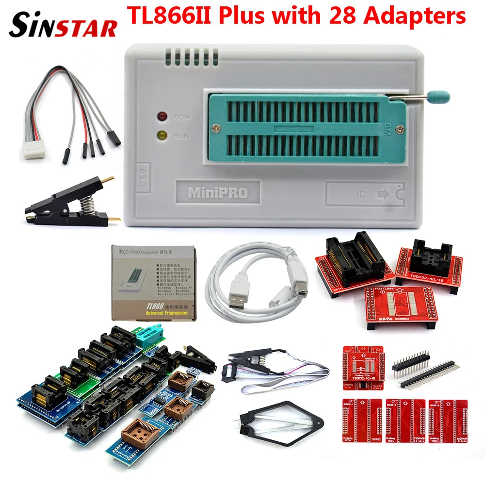2020 100% оригинальный V10.37 TL866II Plus универсальный программатор minipro TL866 nand flash AVR PIC Bios USB