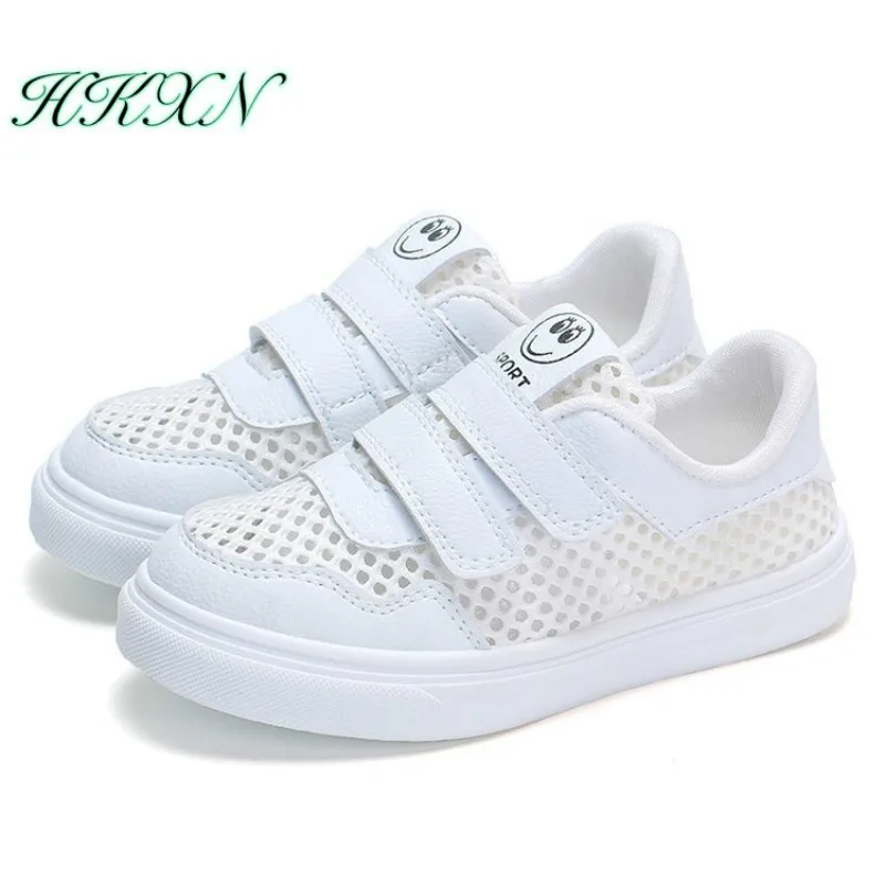 Белая обувь модная дышащая детская для мальчиков Новинка девочек повседневная с