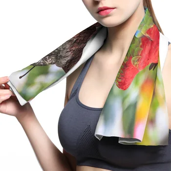

Parrot Colorful Branches Face Towel Cooling ice Utility Instant Cozy Ice Cold for Running
