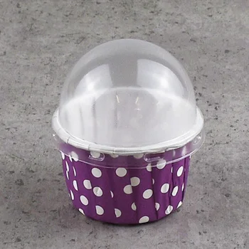 

100 Pcs Flowerpot Cake Cups DIY Paper Creative Ice Cream Container with Lid for Home Party Dessert Shop