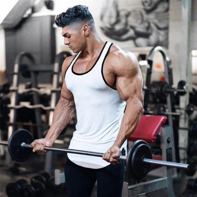 Blank Men's gym clothing Bodybuilding tank top Man summer fashion  sleeveless shirt cotton fitness sportswear slim muscle vests